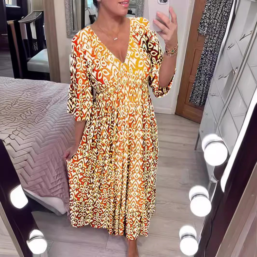 Women's Super Fairy Seaside Holiday Beach Printed Loose Clothing