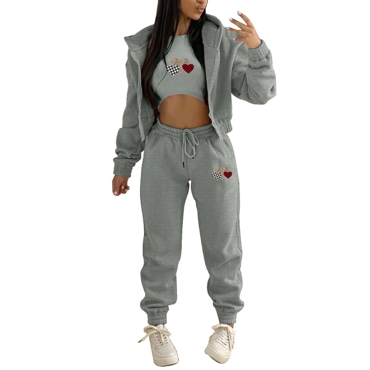 Women's Hoody Letter Printed Hooded Sports Casual Suits
