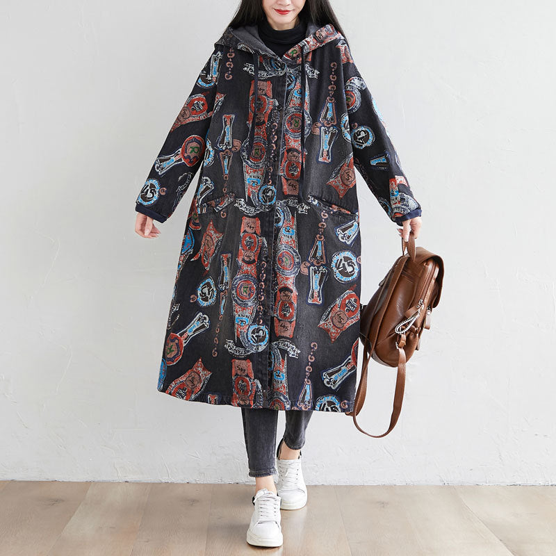 Women's Long Anorak A- Line Washed Do Coats