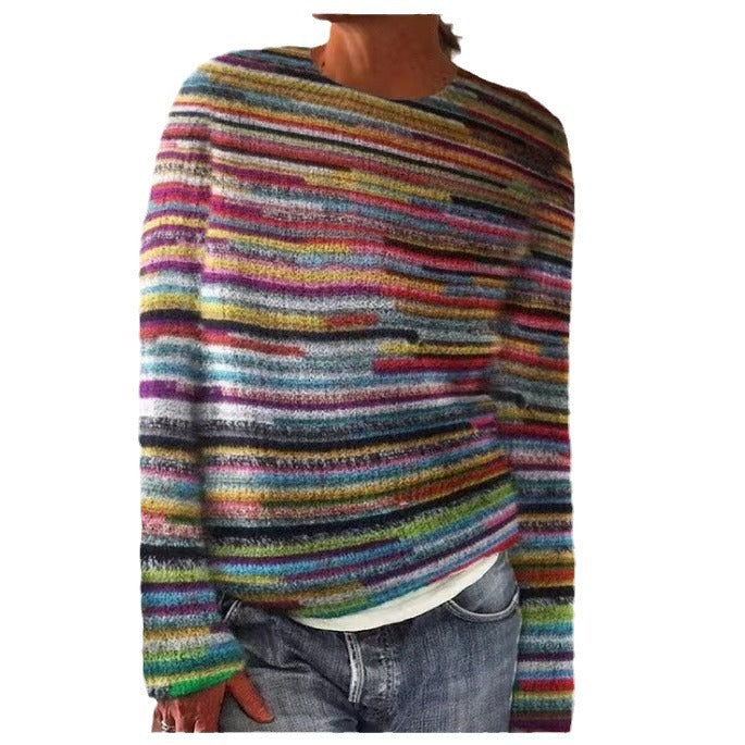 Women's Pattern Pullover Casual Loose Long Sleeve Women's Sweater