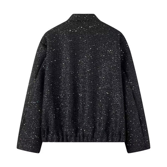 Women's French Style Fashion Loose Slimming Sequined Coats