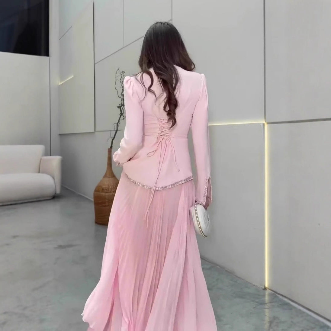 Autumn Simple Elegant Soft Long Sleeve Dresses