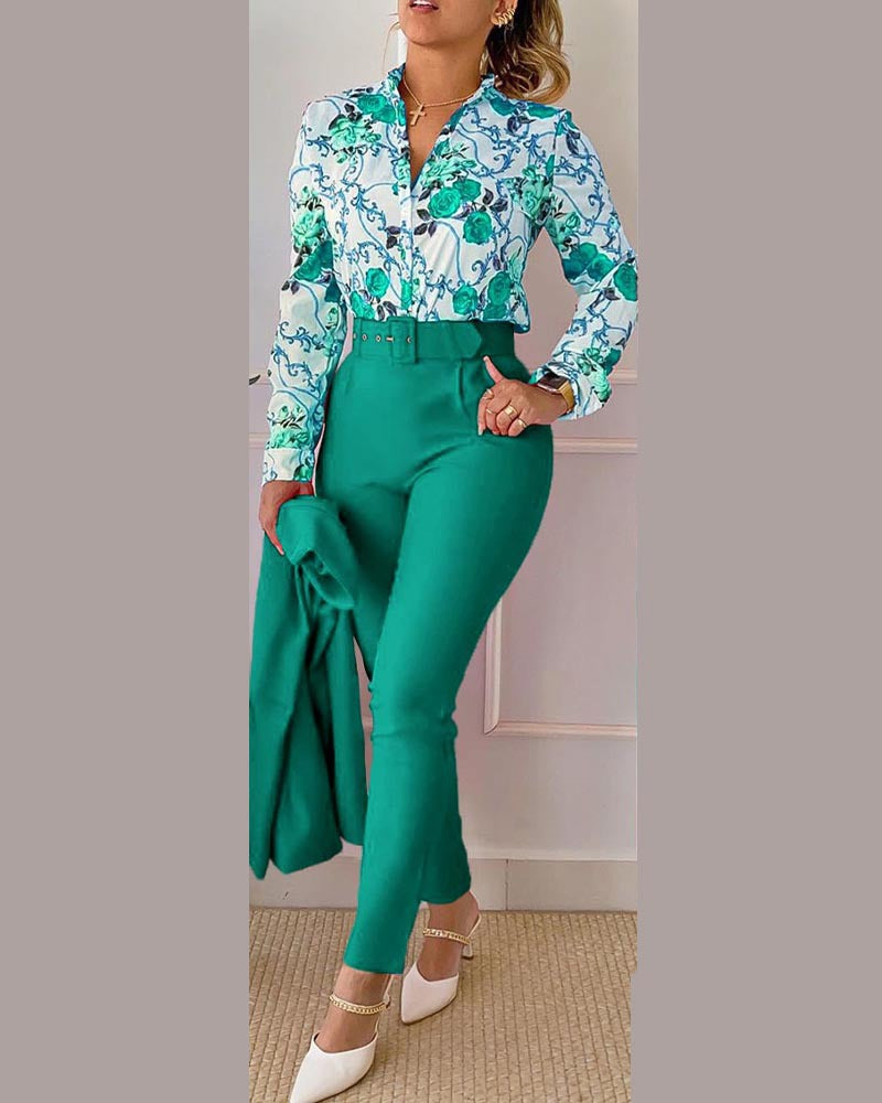 Women's Sweet Style Fresh Polyester Long Sleeve Fashion Casual Suits