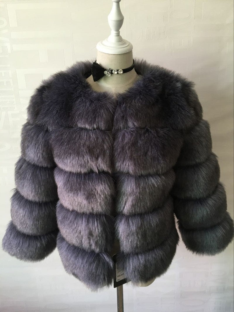 Women's Fur Imitation Fox Faux Long Sleeve Coats