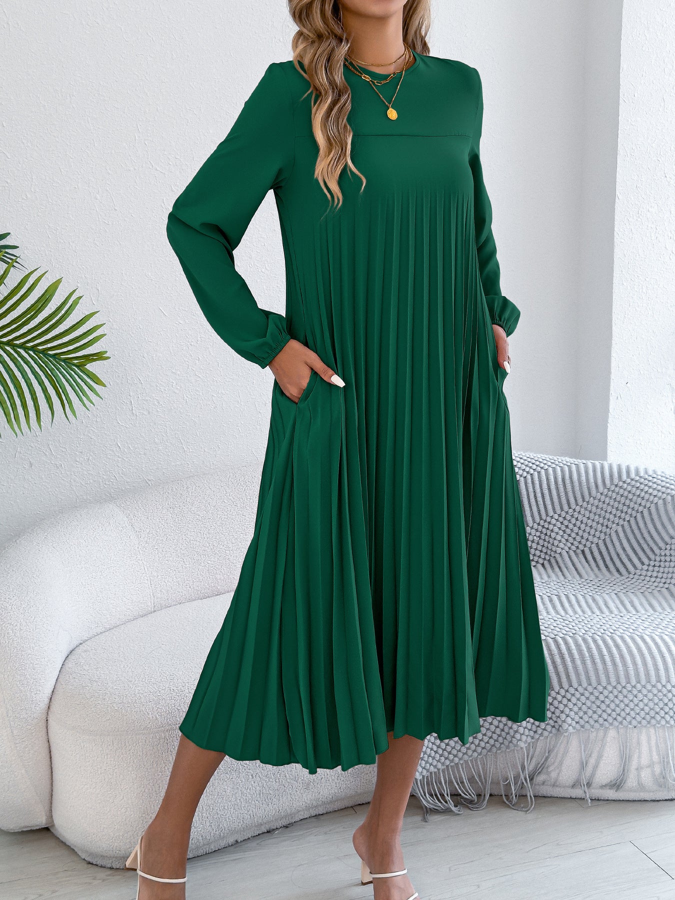 Women's Casual Solid Color Long Sleeve Pocket Clothing