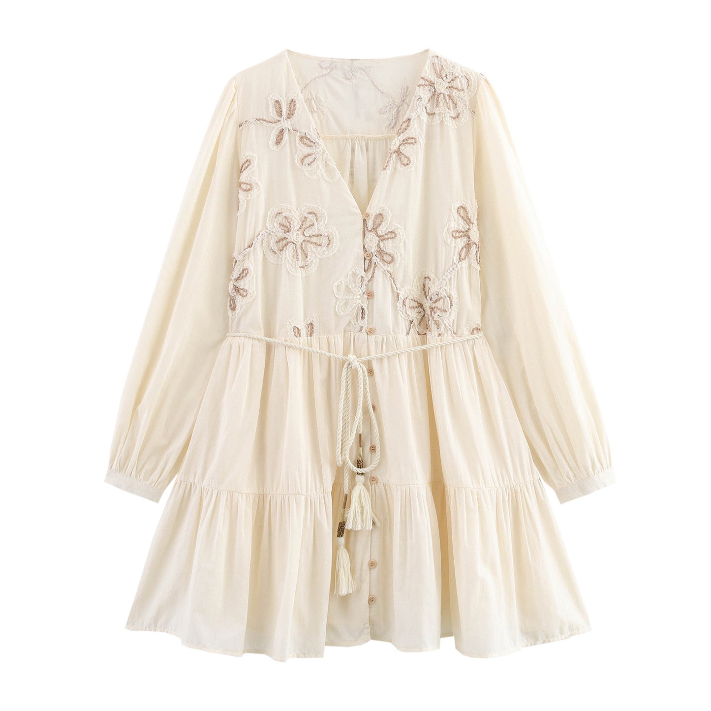 Glamorous Summer Flower Embroidered Mini Dress Dresses
