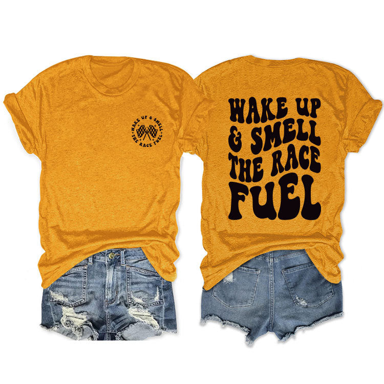 Duplex Printing Round Neck Sleeve Loose Shorts