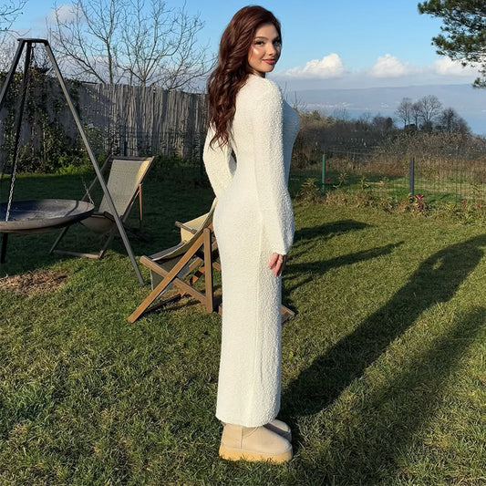 Women's Autumn Round Neck Long Sleeve Simple Dresses