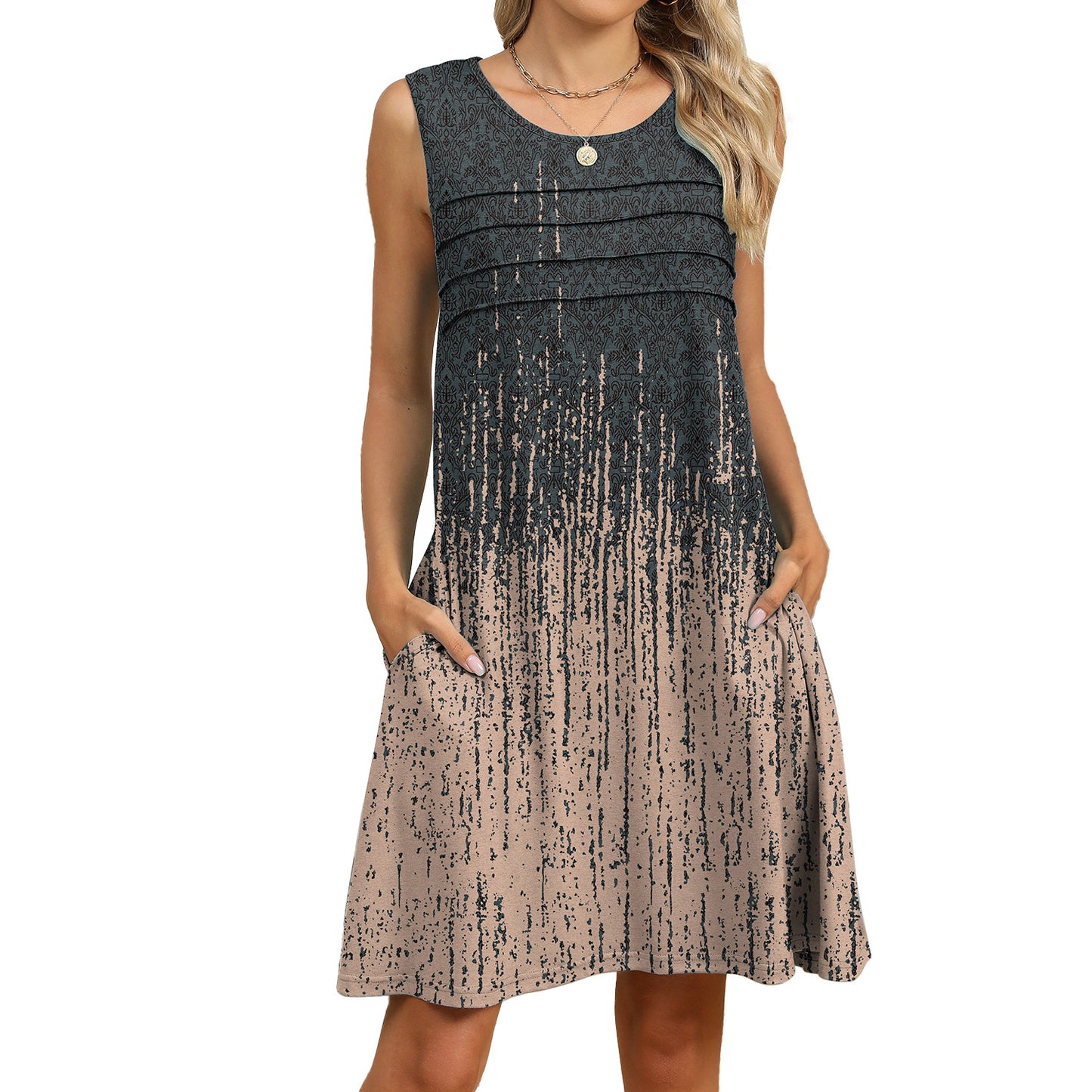 Women's Cool Printed Loose Pockets Dress Dresses