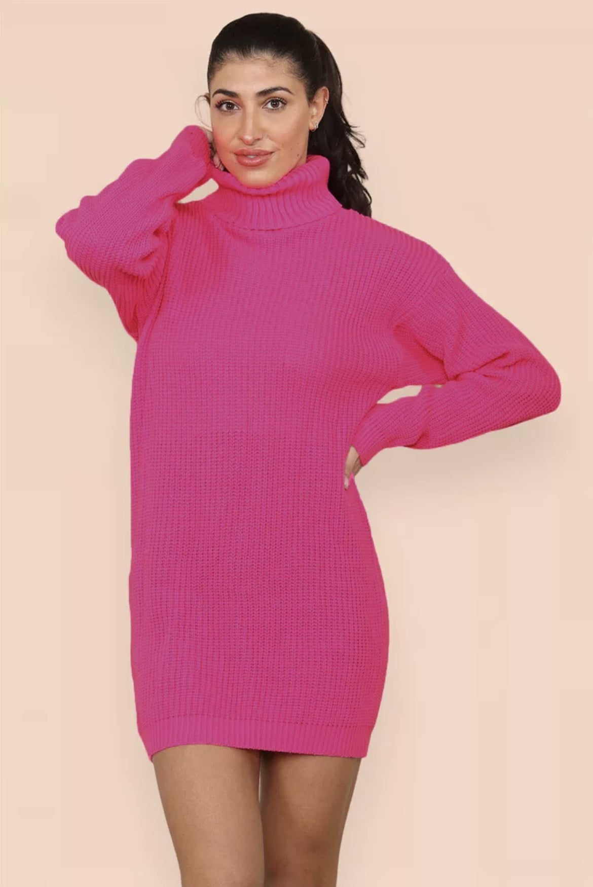 Women's Polo Collar Solid Color Loose Pullover Mid-length Women's Sweater