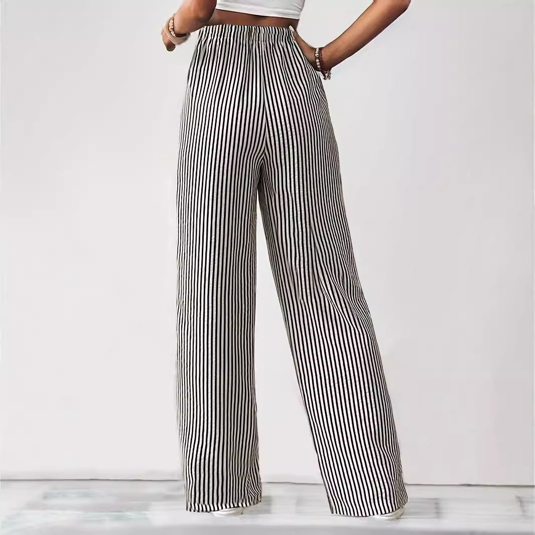 Women's Classy Slouchy Striped Casual Trousers Pants
