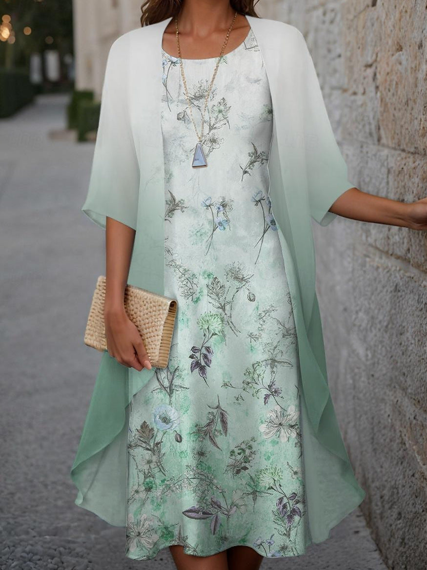 Innovative Fashion Elegant Chiffon Two-piece Set Dress