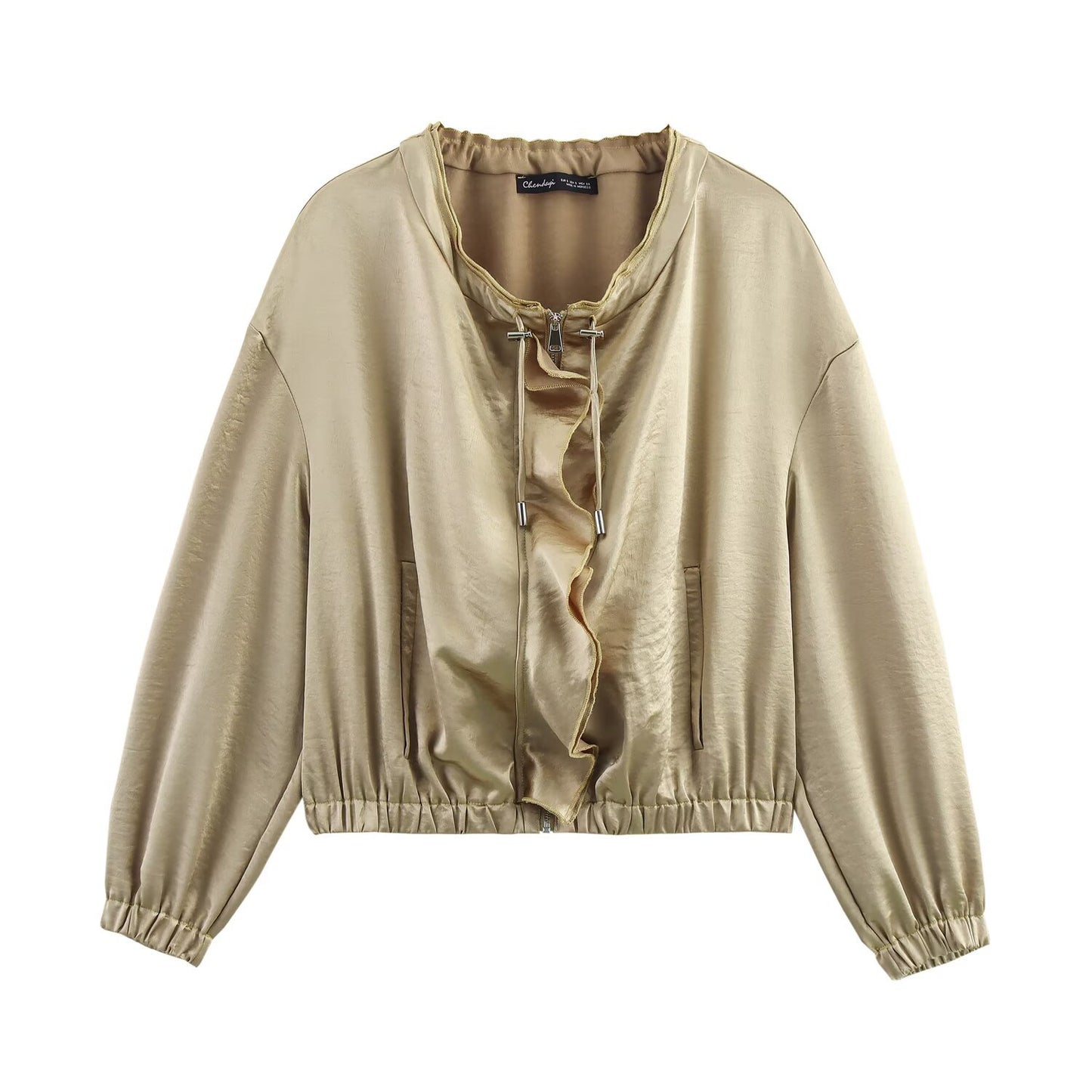 Women's Spring Laminated Decoration Silk Satin Texture Blouses