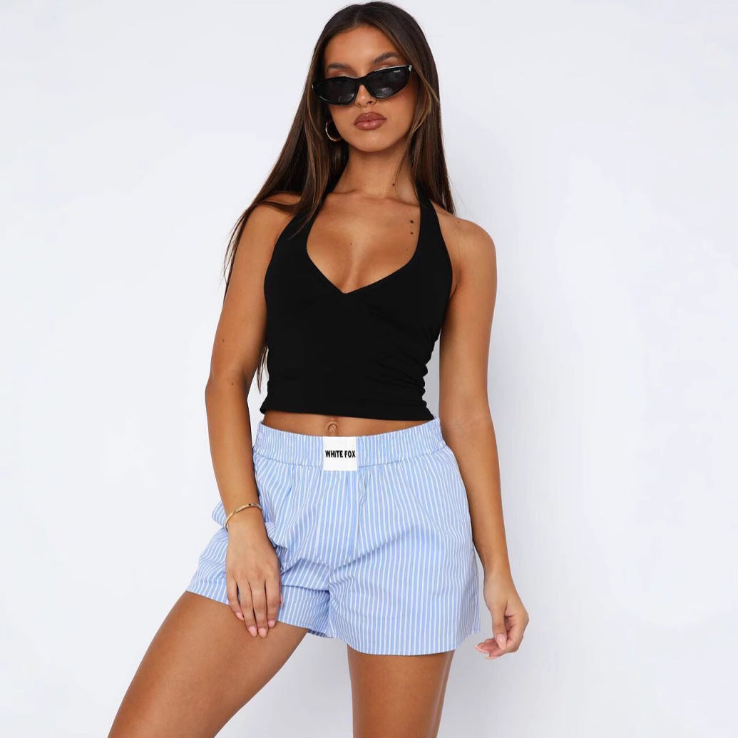 Women's Fashion Sexy Slim Fit Backless Sling Tops