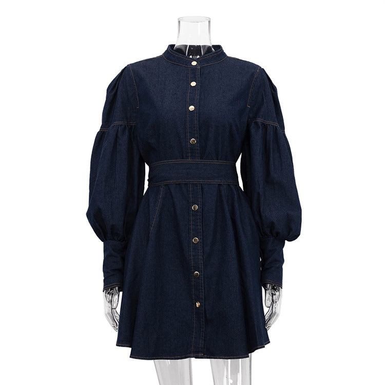 Shirt Dress Niche Design Lantern Sleeve Dresses