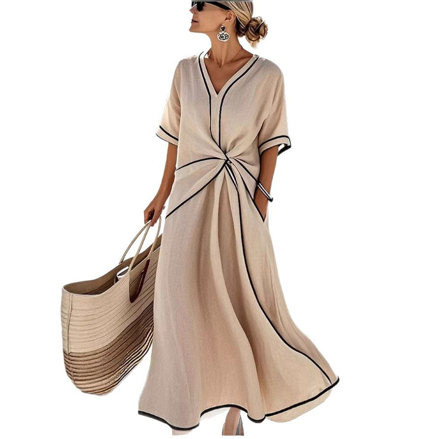 Women's Fashion Elegant Graceful Commuter Printed Striped Comfortable For Dress