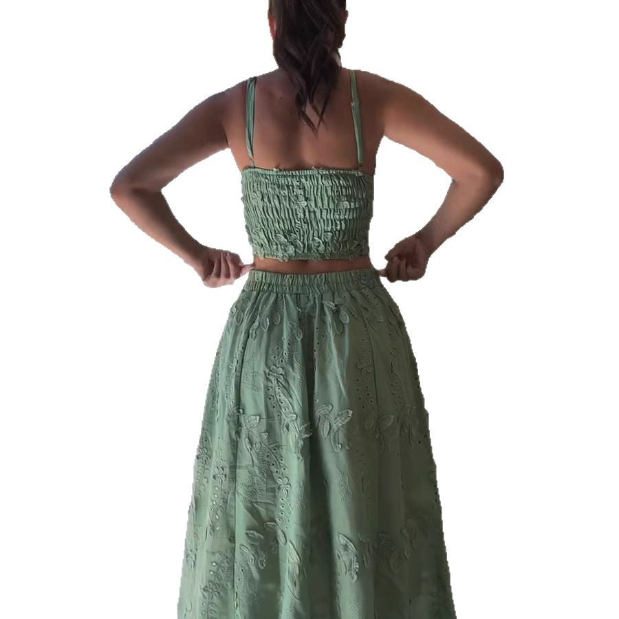 Attractive Camisole Lace Leisure Vacation Two-piece Suits