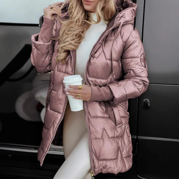 Beautiful Winter Hooded Cotton Triple Zipper Coats