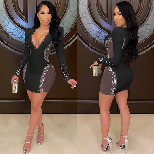 Sexy Deep V Nightclub Party Formal Dresses