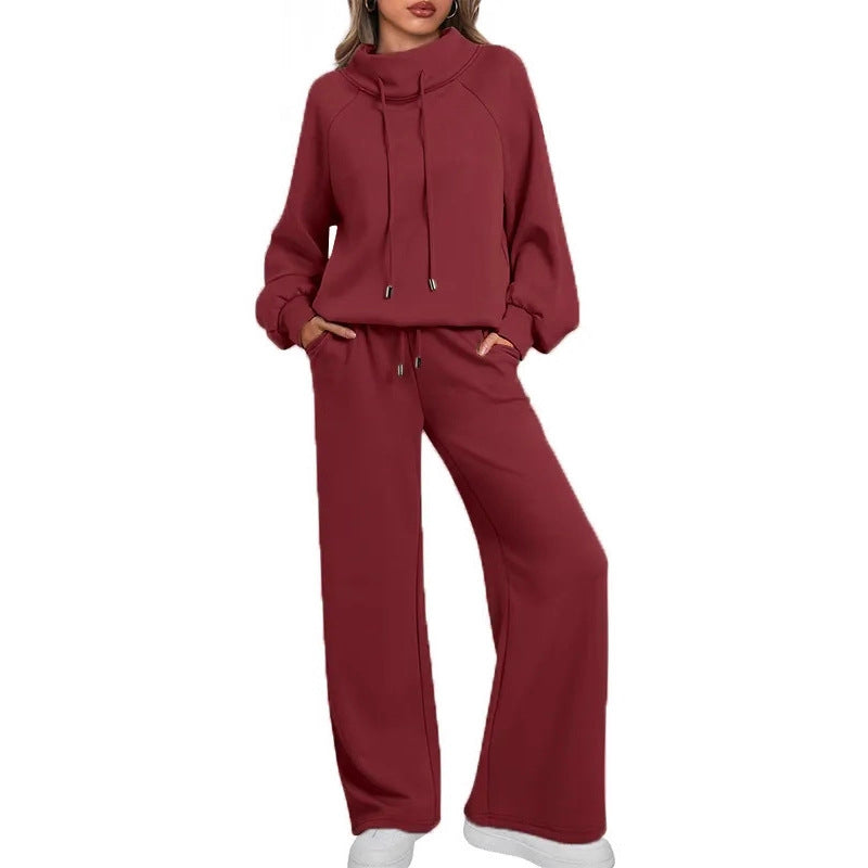 Women's Long Sleeve Wide Leg Fashion Waist Suits