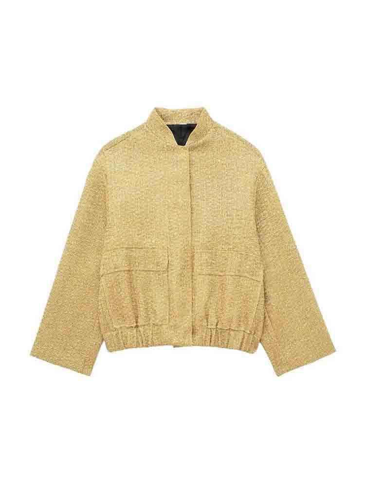 Women's Garden Collar Pockets With Hidden Buttons Coats