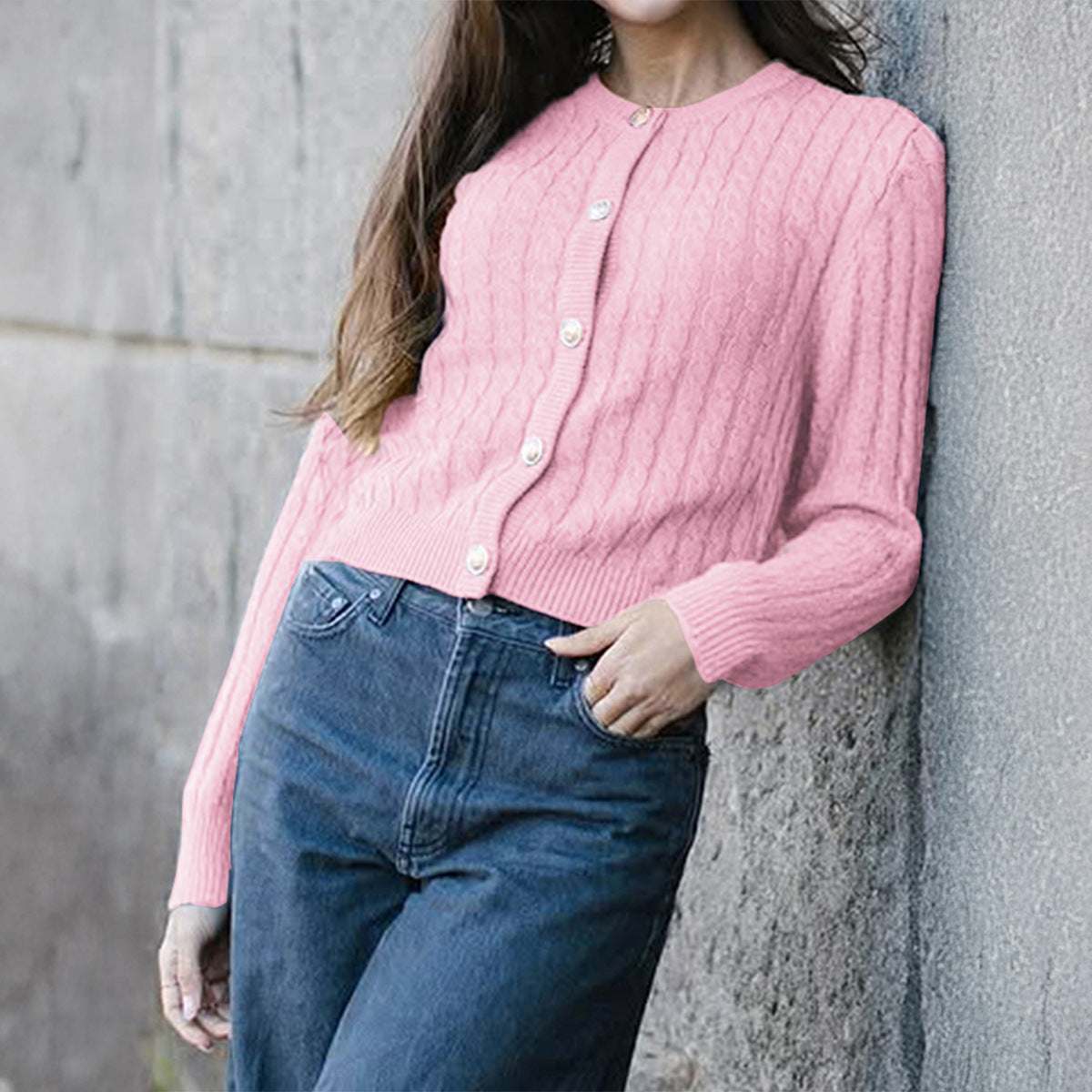 Women's Casual Style Solid Color Long Sleeve T-shirt Sweaters
