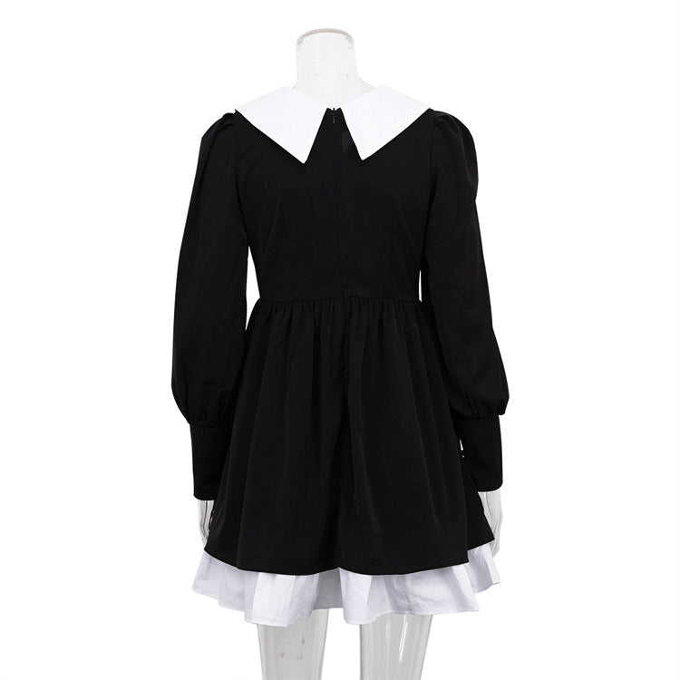Design Dress Doll Collar Waist Slimming Hepburn Little Dresses