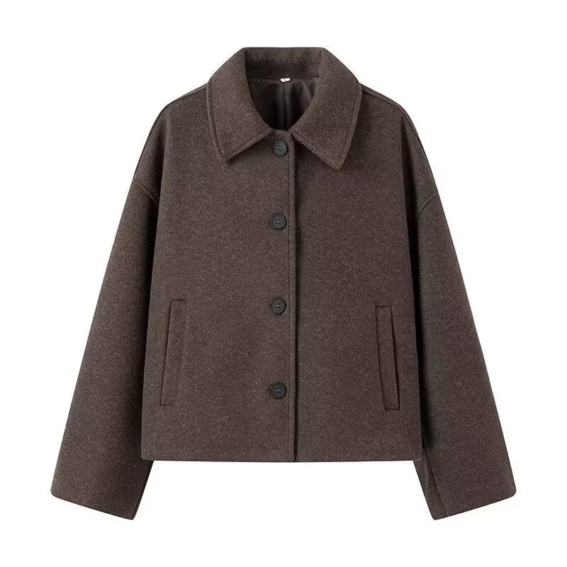 Women's Street Fashionable Solid Color Casual Loose Coats