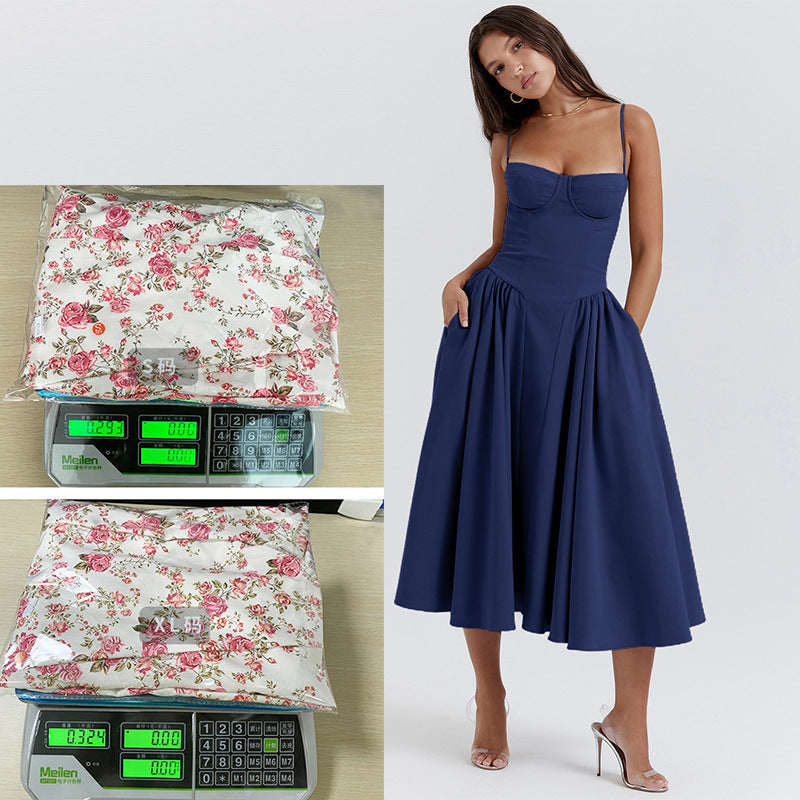 Women's French Retro Long Dress Court Style Dresses