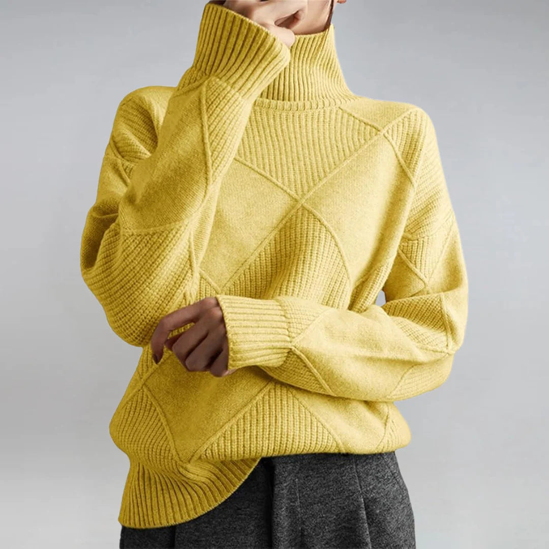 Women's Loose Temperament Commuter Solid Color Turtleneck Sweater