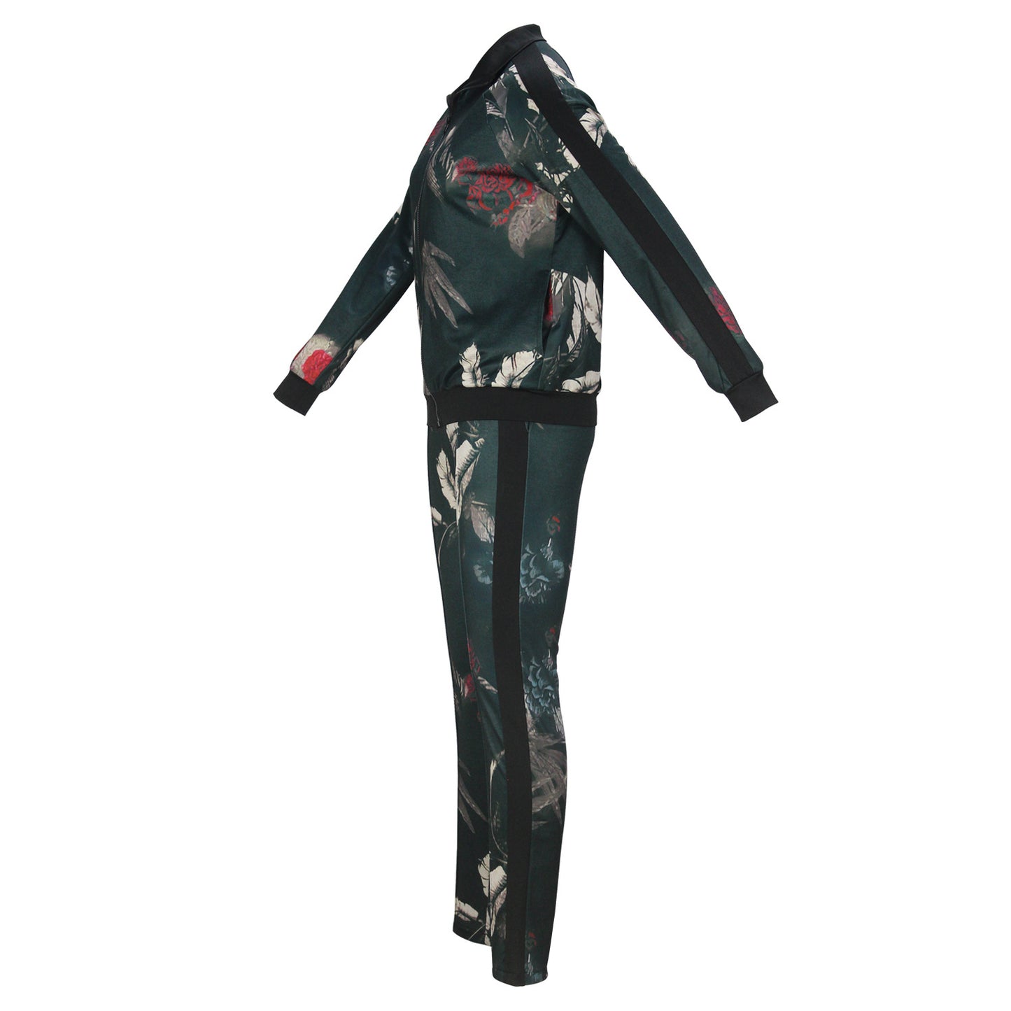 Women's Zipper Fly Collar Long Sleeves Trousers Suits