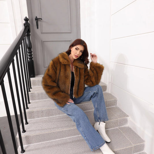 Attractive Pretty Comfortable Faux Fur Outer Coats