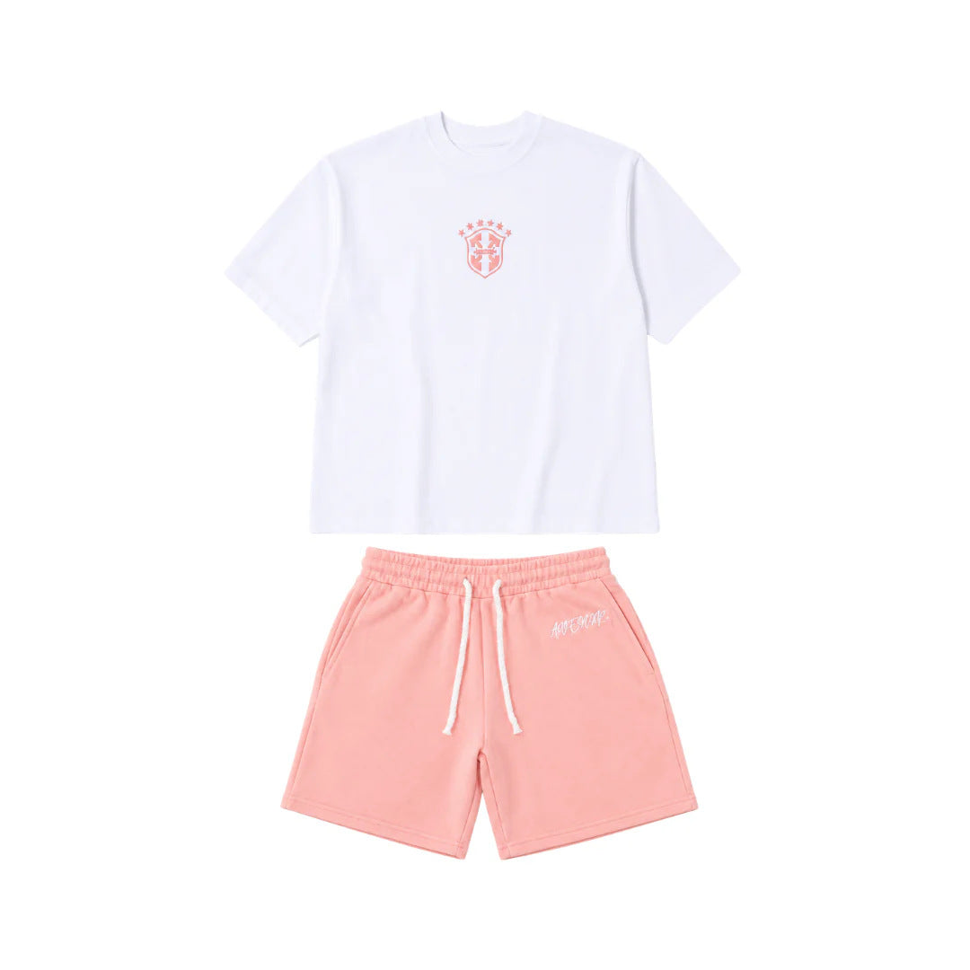 Women's Summer Round Neck Sleeves T-shirt Set Fashion Casual Suit