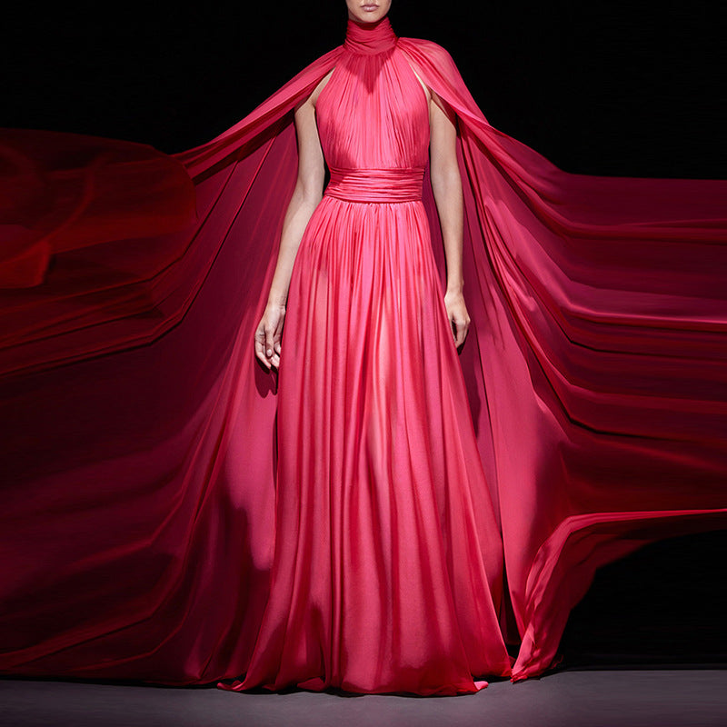 Summer Fashionable Elegant Chiffon Pleated Long Dress