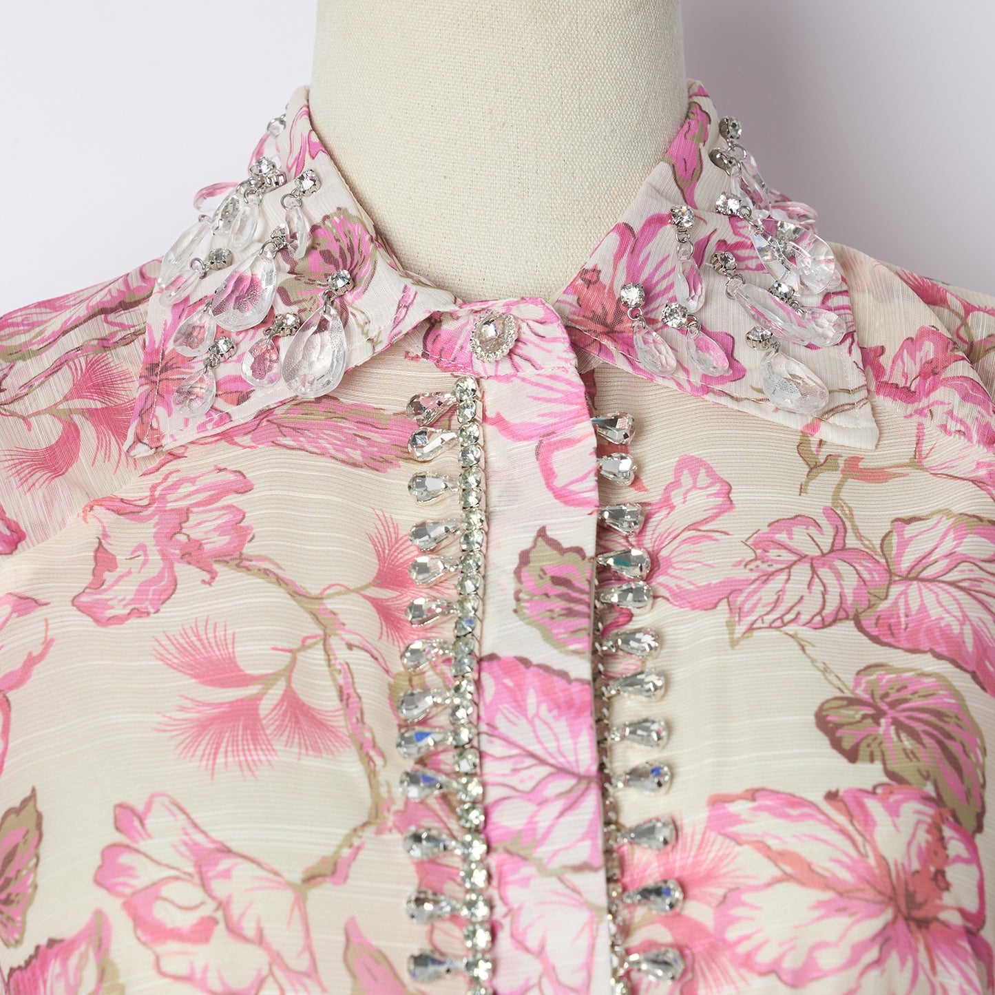 Australian Design Sense Niche Print Delicate Rhinestone Dresses