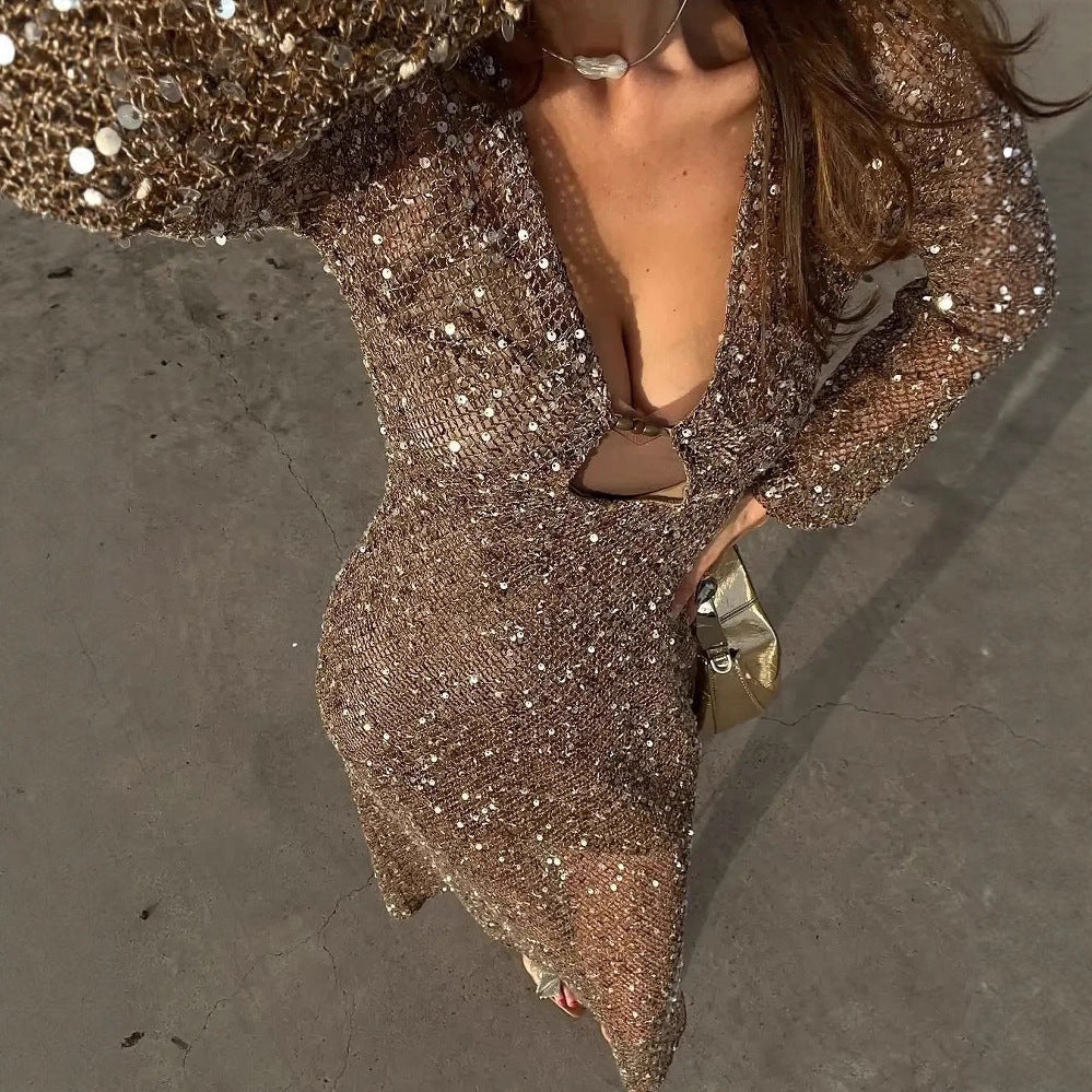 Women's Early Spring Sequined Decorative Sexy Fashion Dresses