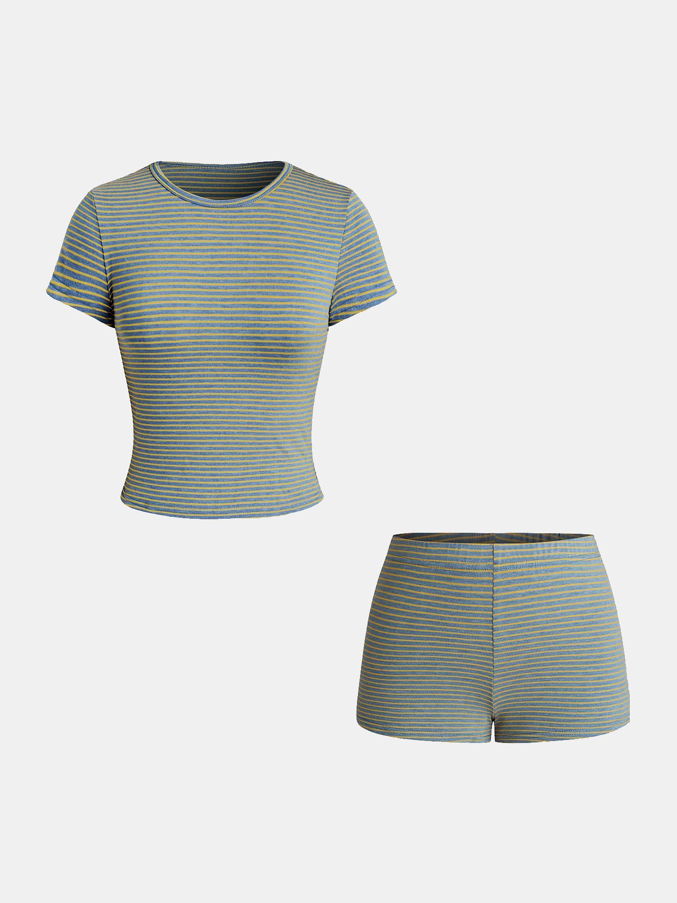 Women's Niche Striped Shoulder Short-sleeved T-shirt Shirt Slim Fit Tops