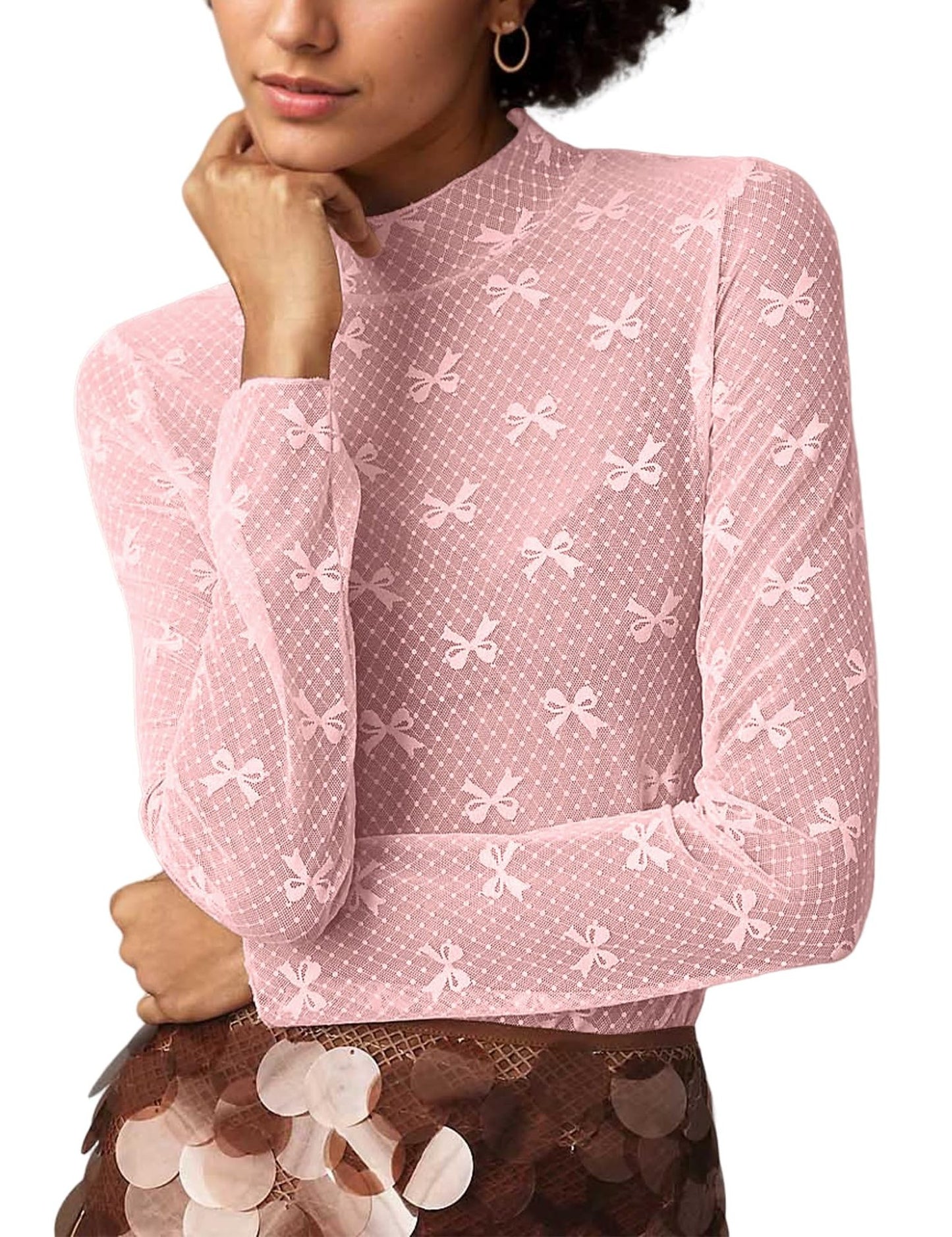 Lace Mesh Bottoming Shirt Sexy Hot Blouses