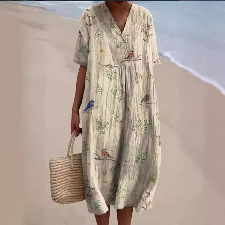 Women's Popular Comfortable Loose Printed Long Dress Dresses