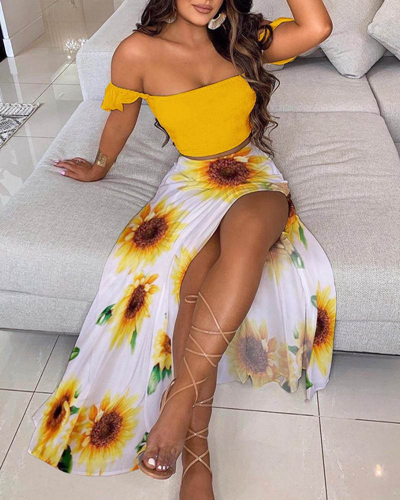 French Bohemian Dress Printed Mid-length Retro Dresses