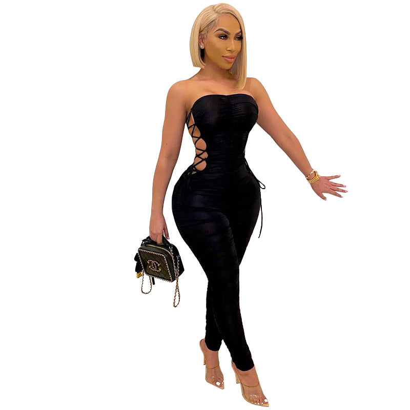 Women's Spring Fashion Casual Pleated Sexy Jumpsuits