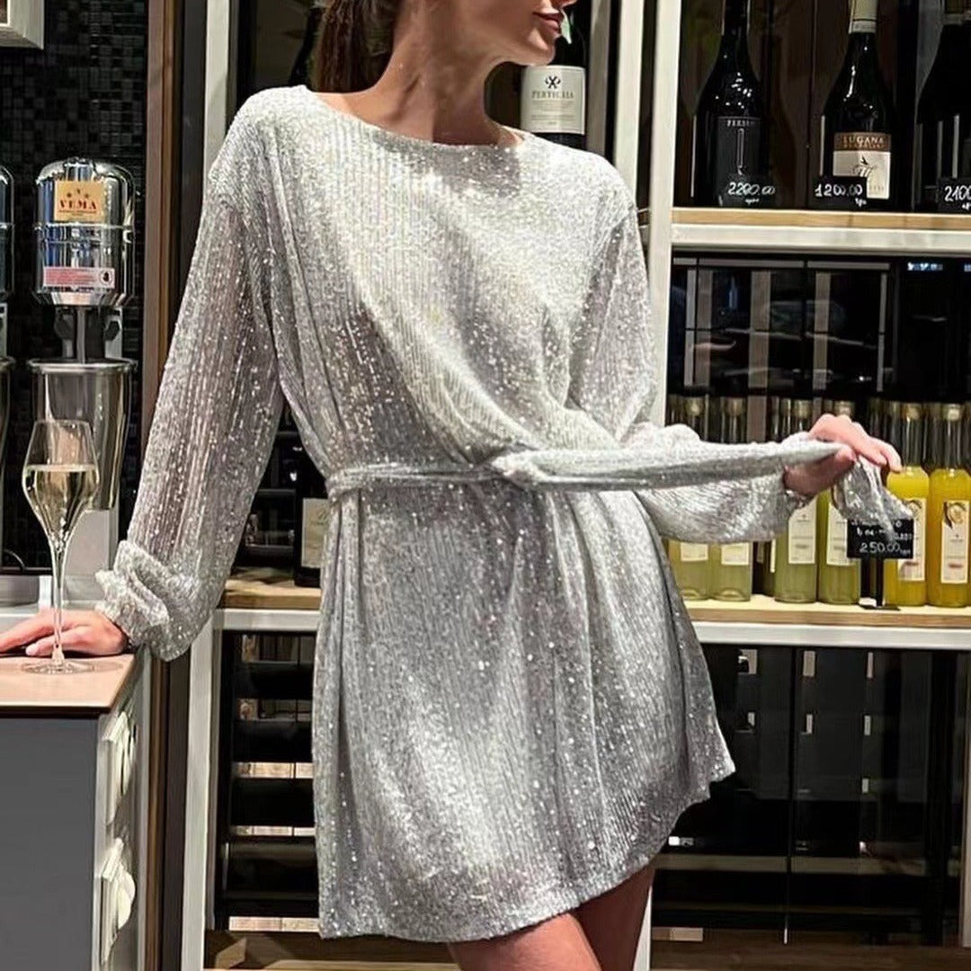 Party Fashionable Sequins Sequin Color Dress Dresses