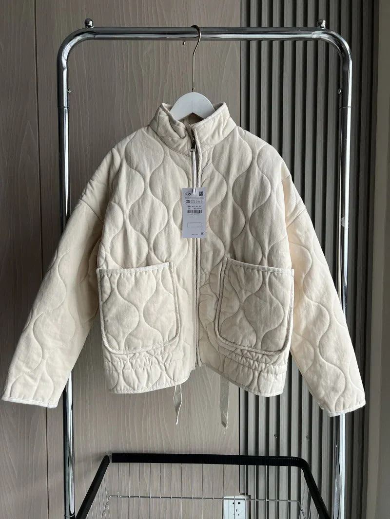 Versatile Trendy Rhombus Quilted Baggy Casual Coats
