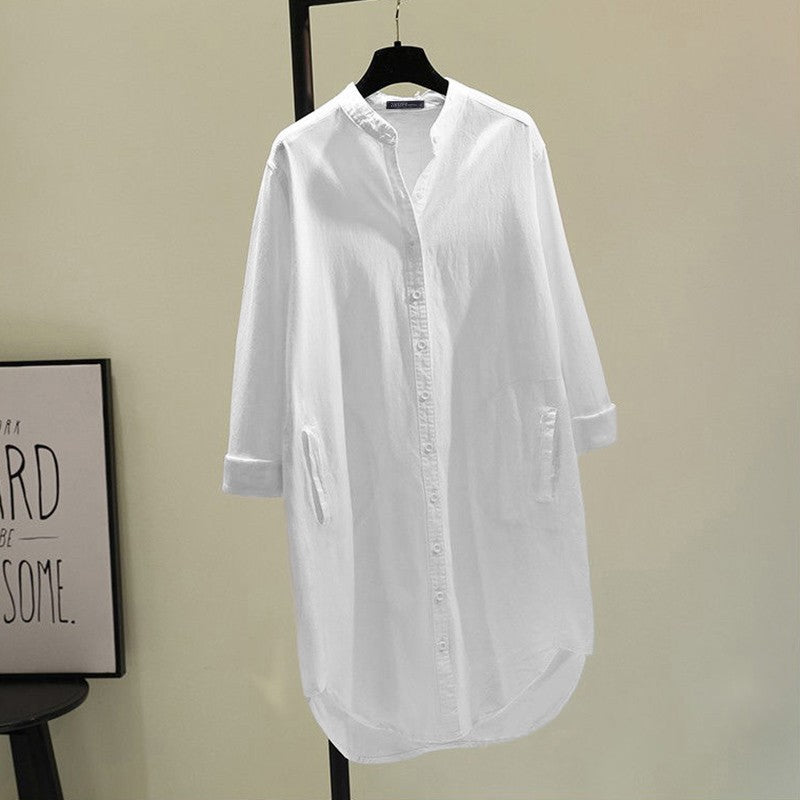 Women's Long-sleeved Korean Style Loose Design Bandage Blouses