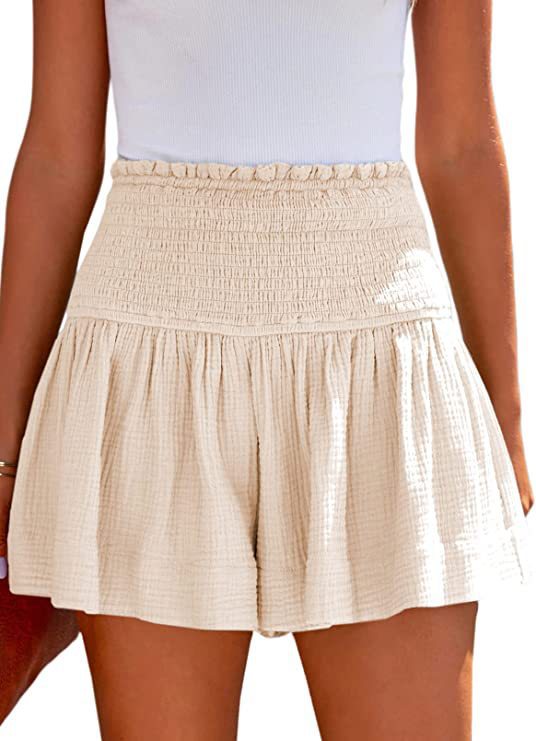 Women's Cotton High Elastic Waist Casual Overseas Shorts