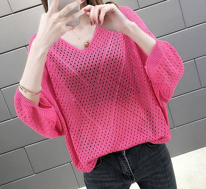 Women's Summer Thin Batwing Sleeve T-shirt Overall Clothing