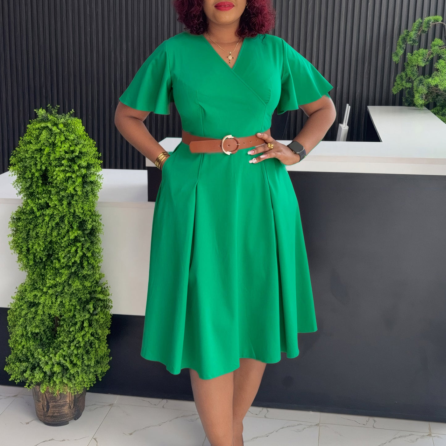Women's Summer Flared Sleeves Casual A- Line Dresses