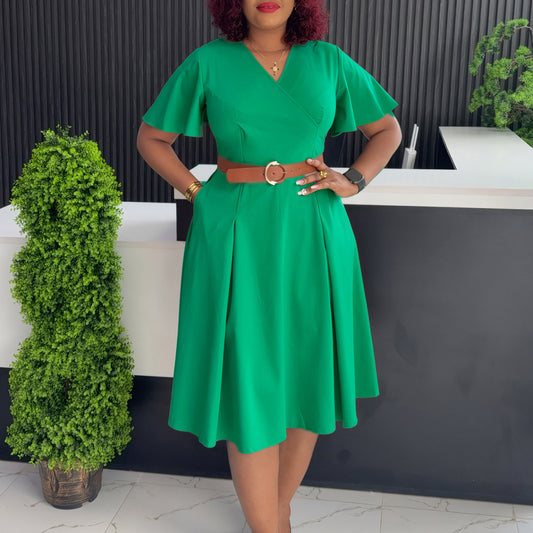 Women's Summer Flared Sleeves Casual A- Line Dresses