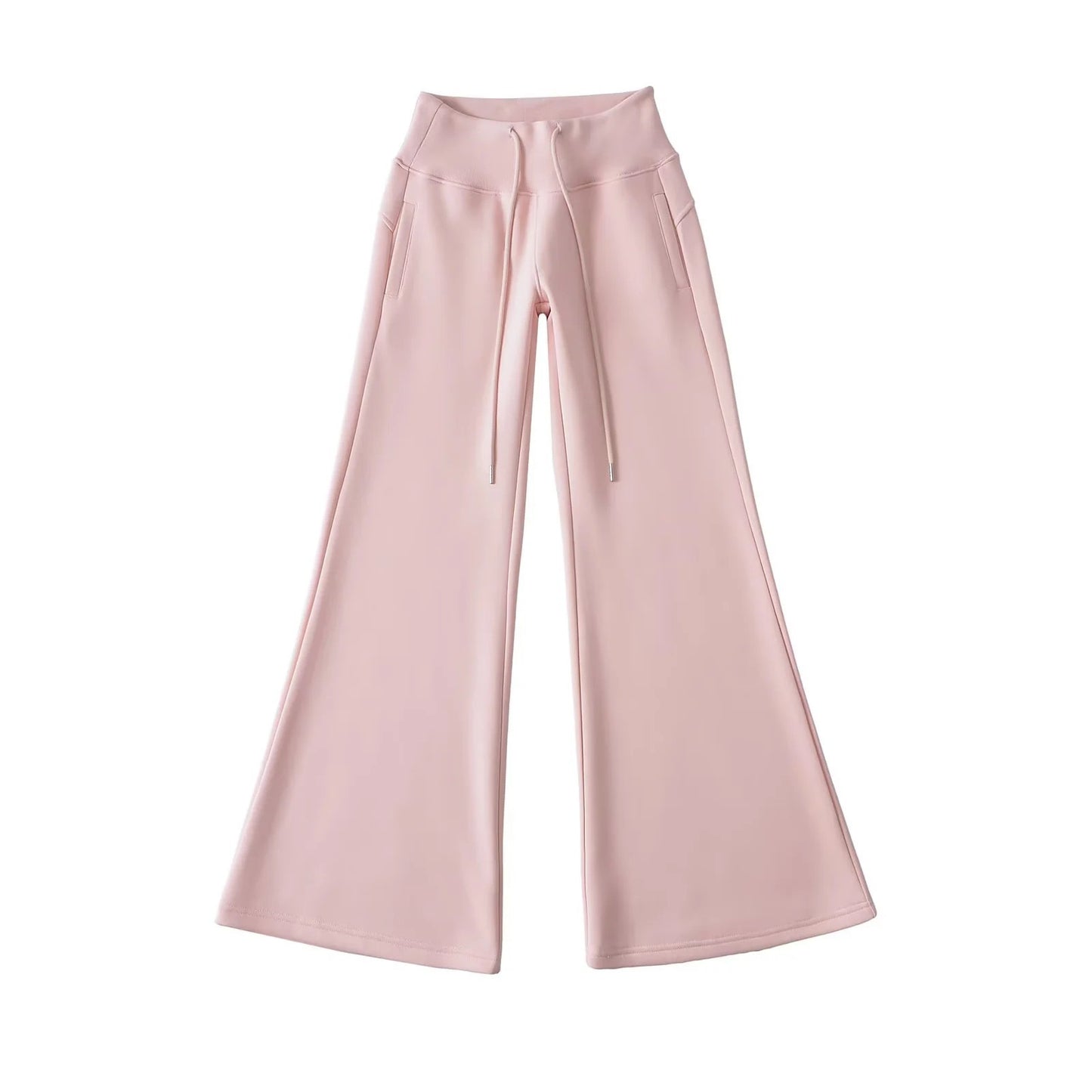 Women's Fleece-lined Thick Flared Casual Mopping Waist Pants