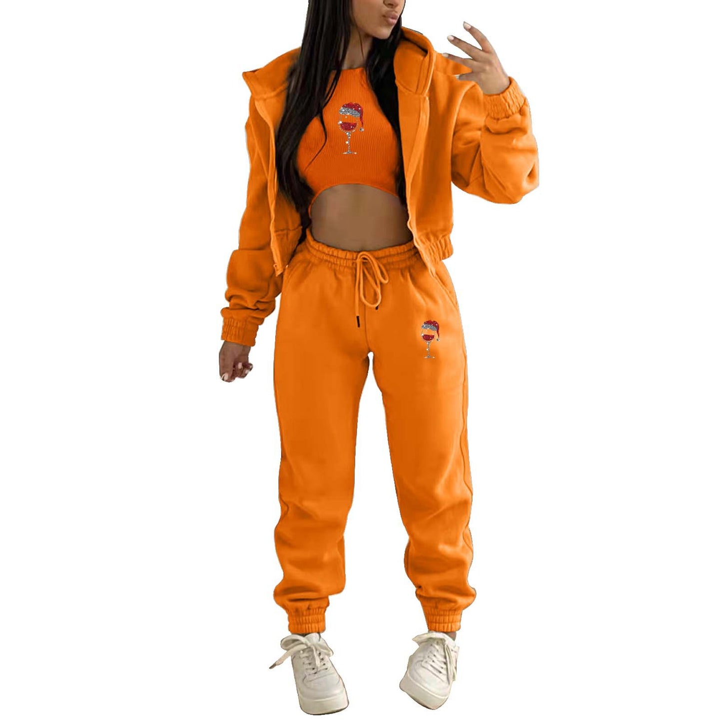 Women's Hoody Letter Printed Hooded Sports Casual Suits